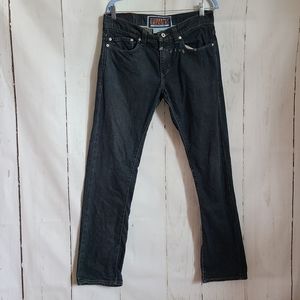 Men Levi's skinny 511 jeans distressed darkwash
